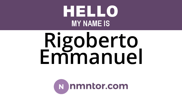 Rigoberto Emmanuel