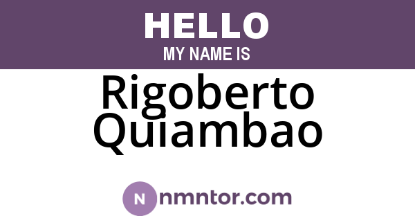 Rigoberto Quiambao