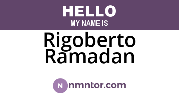 Rigoberto Ramadan