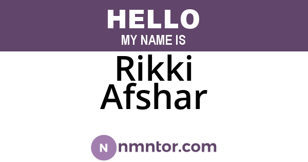 Rikki Afshar