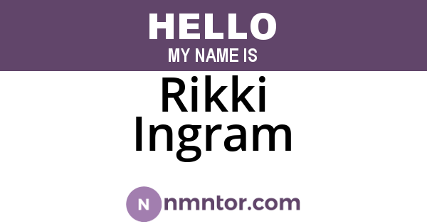 Rikki Ingram