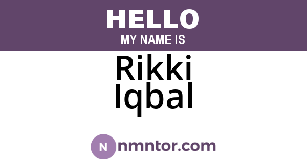 Rikki Iqbal