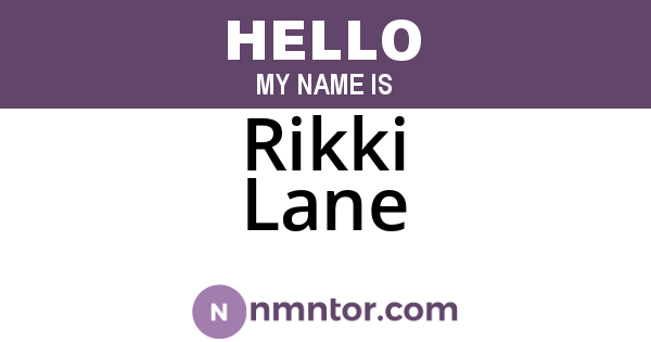Rikki Lane