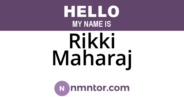 Rikki Maharaj