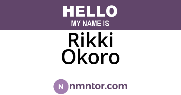 Rikki Okoro