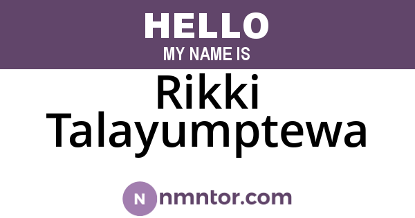 Rikki Talayumptewa