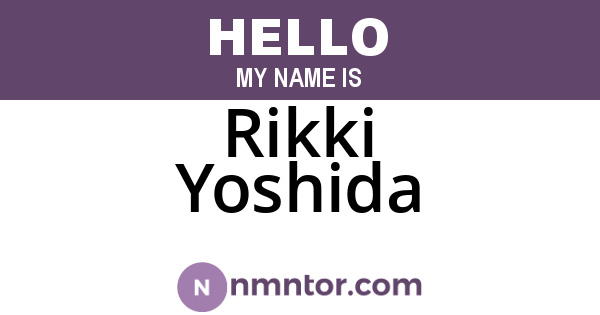 Rikki Yoshida