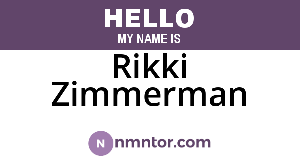 Rikki Zimmerman
