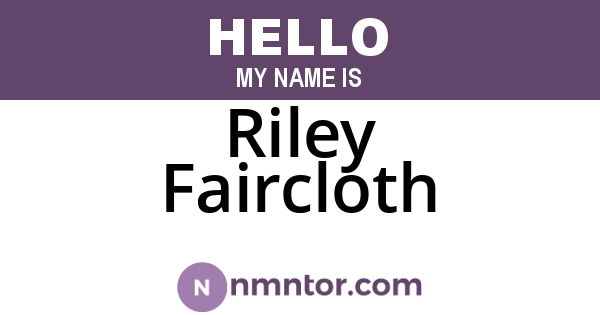 Riley Faircloth