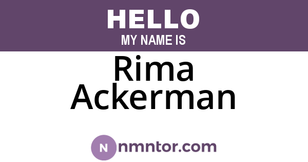 Rima Ackerman