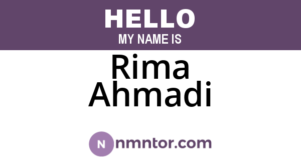 Rima Ahmadi