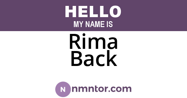Rima Back