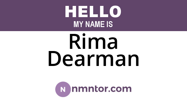 Rima Dearman