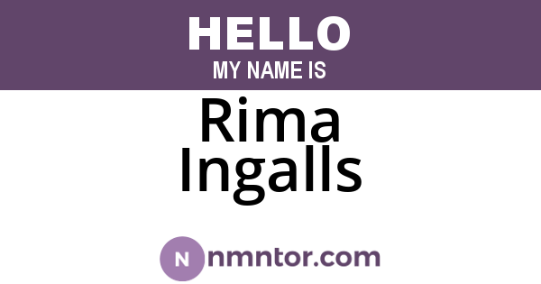 Rima Ingalls