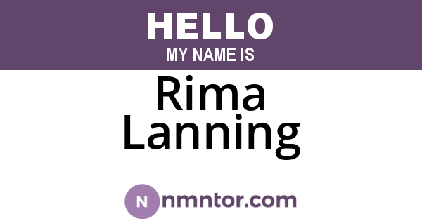 Rima Lanning