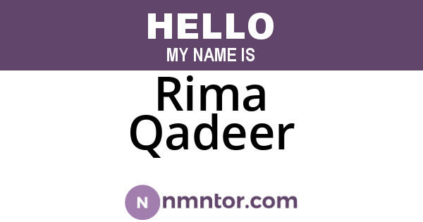 Rima Qadeer