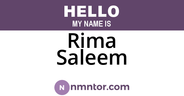 Rima Saleem