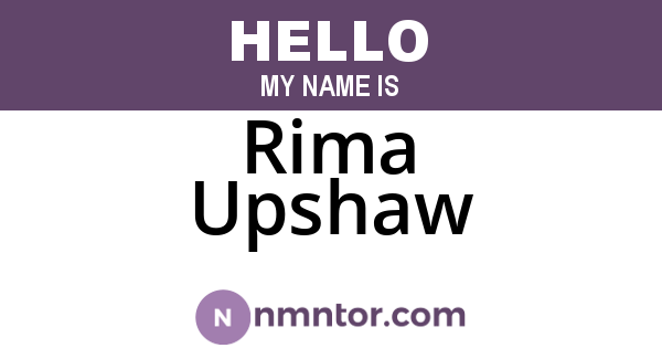 Rima Upshaw