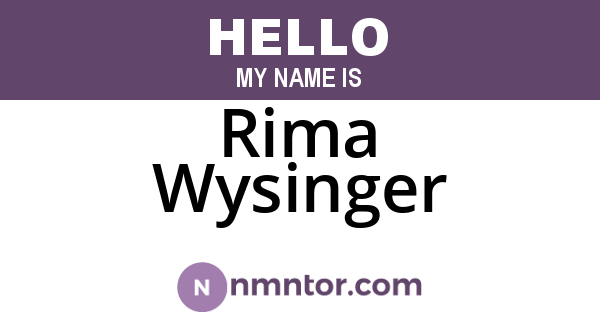 Rima Wysinger