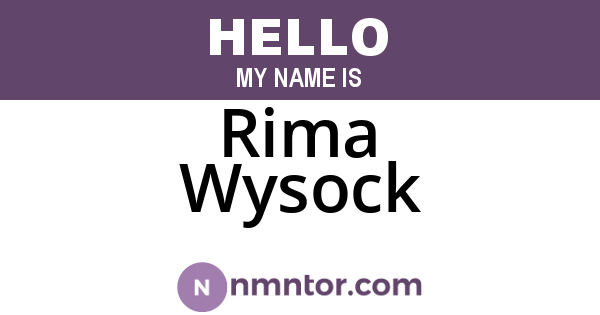 Rima Wysock