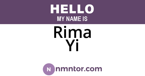 Rima Yi