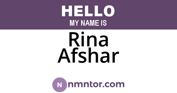 Rina Afshar