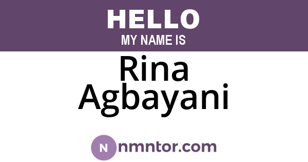 Rina Agbayani