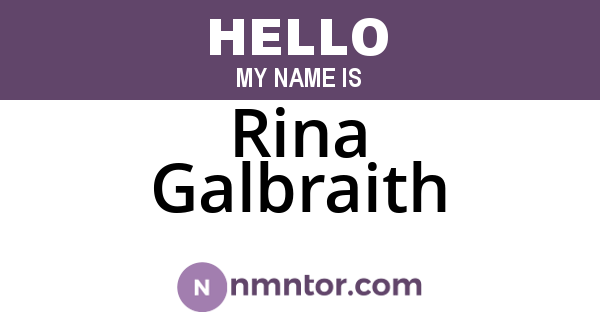 Rina Galbraith
