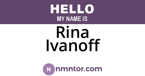 Rina Ivanoff