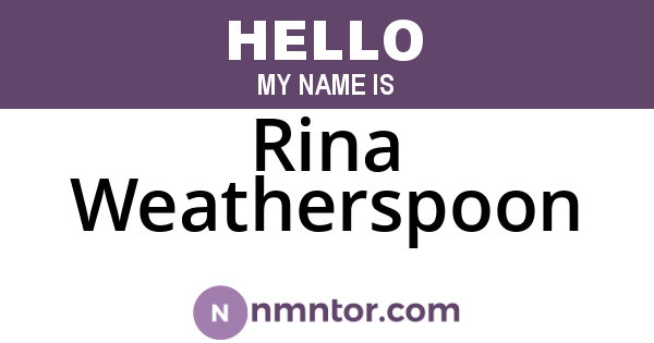 Rina Weatherspoon