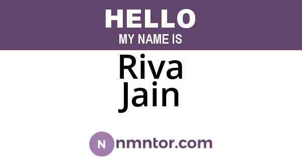 Riva Jain