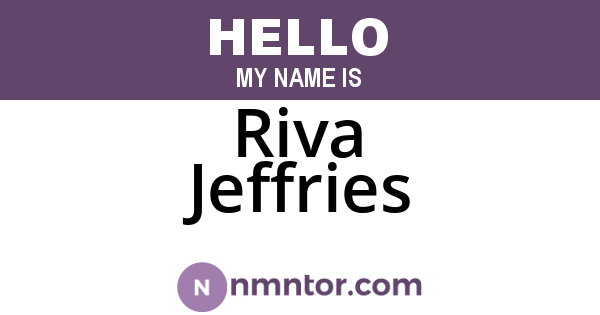 Riva Jeffries