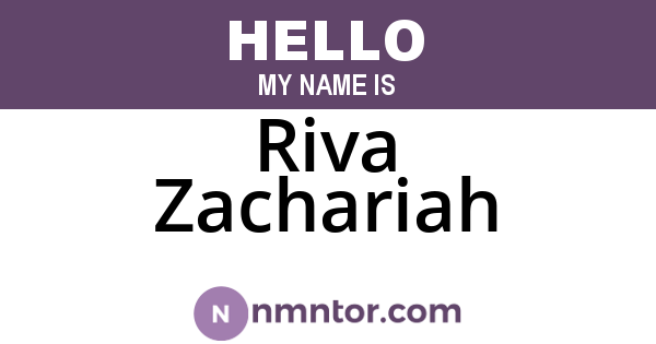 Riva Zachariah