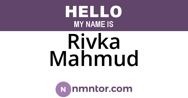 Rivka Mahmud
