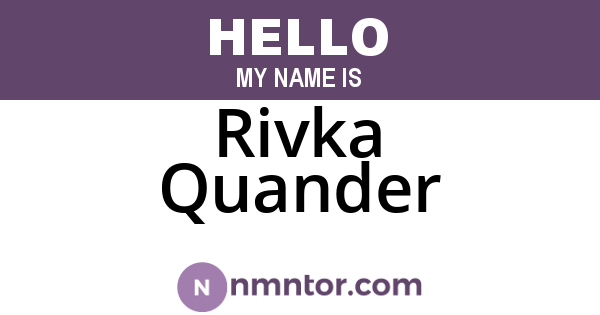 Rivka Quander