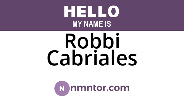 Robbi Cabriales