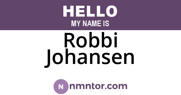 Robbi Johansen
