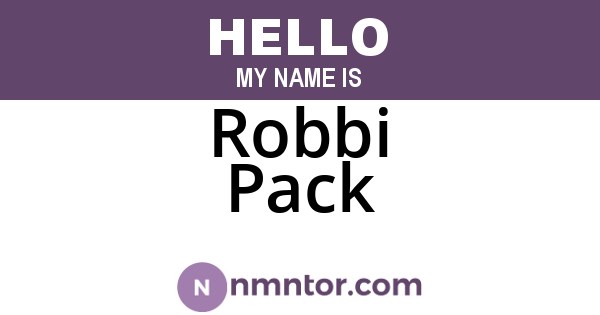 Robbi Pack