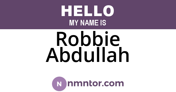 Robbie Abdullah