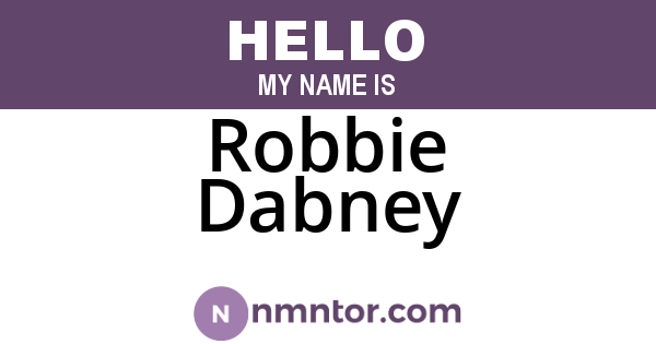 Robbie Dabney