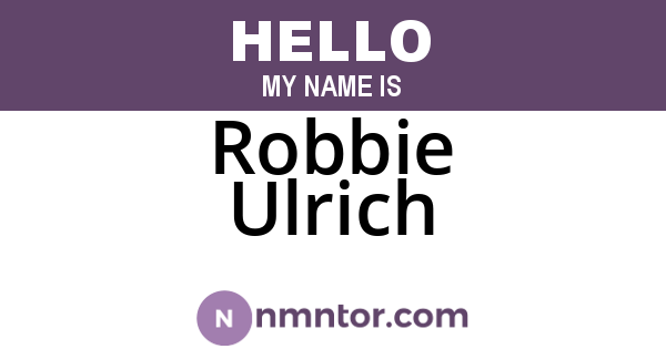 Robbie Ulrich