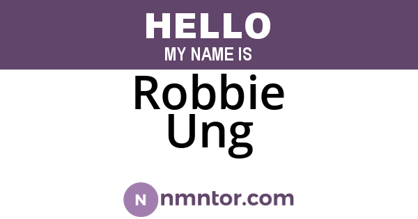Robbie Ung