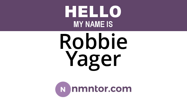 Robbie Yager