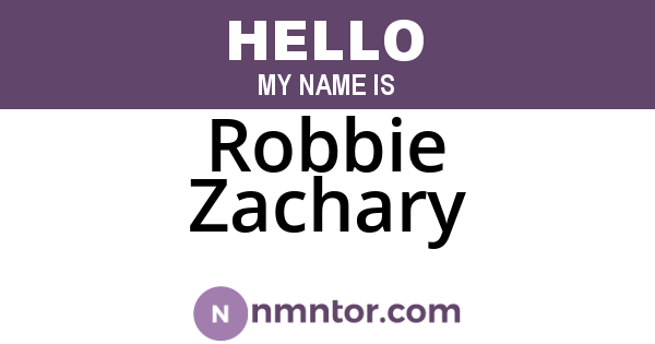 Robbie Zachary