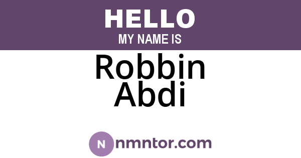 Robbin Abdi