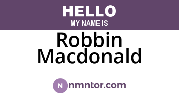 Robbin Macdonald