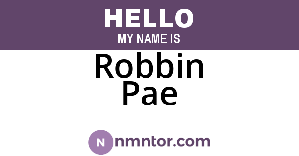 Robbin Pae