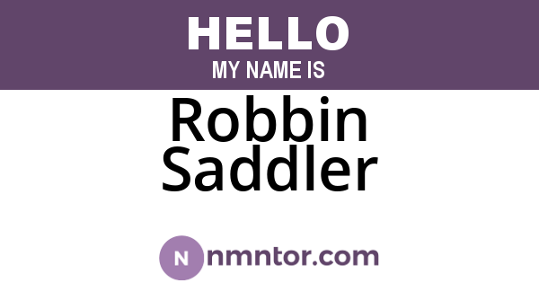 Robbin Saddler