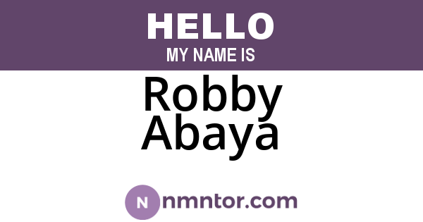 Robby Abaya