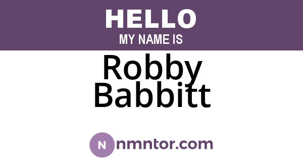 Robby Babbitt